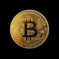 Moneda de Bitcoin dorada